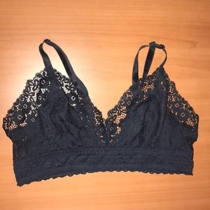 Grey cute lace flower bralette